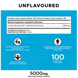 Revolution Nutrition Creatine Monohydrate 500g, Pure unflavoured, Increases Muscle Performance, Boosts Energy and Supports Recovery, 100 Servings