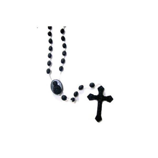 FavorOnline Plastic Cheap Black Rosary, Imported from Italy - Set of 10 Rosaries
