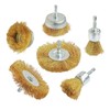 Hiqalty 6PCS Brass Wire Wheel Brush Kit for Drill,Crimped Cup