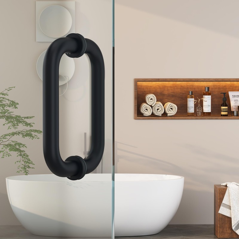 Bathlink 6" Shower Door Handle, Back to Back Tubular Handle