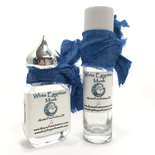 The Parfumerie White Egyptian Perfume Essence Oil Alcohol Free (10 ml.) (White Egyptian Musk - Arabesque Bottle)
