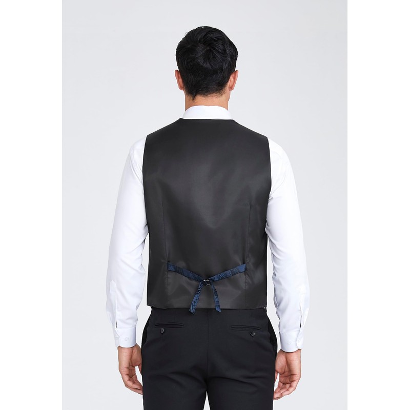 Enlision Men's Waistcoat Paisley Waistcoat Tie Pocket Square Set for