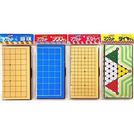Go Set, Portable and Convenient Magnet DX Game Four (Shogi, Cyclo, Five in a Row and Diamond)