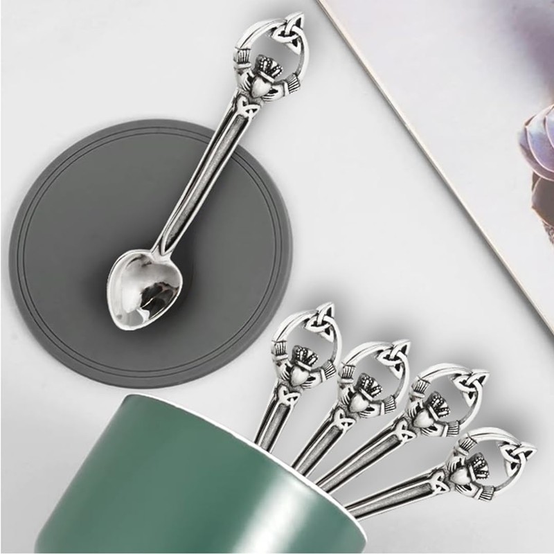 FashionJunkie4Life Sterling Silver Irish Claddagh Salt Spoon | Mini Spoon