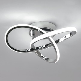 Comely LED Ceiling Light, 30 W, 3300 lm, 6500 K, Cool White Light, Creative Flower Shape, Acrylic LED Lamp for Bedroom, Living Room, Dining Room, Hallway, Silver