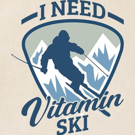 CafePress Skier Skiing Alpine Downhill Vitam Reusable Natural Beige Canvas Shopping Bag