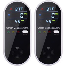 KH Alert 3 in 1 Carbon Monoxide Detector, KH Alert Portable Carbon Monoxide Detectors for Travel, Plug in Carbon Monoxide Detector with Temperature Humidity Sensor Built-in, Easy to Read & Install