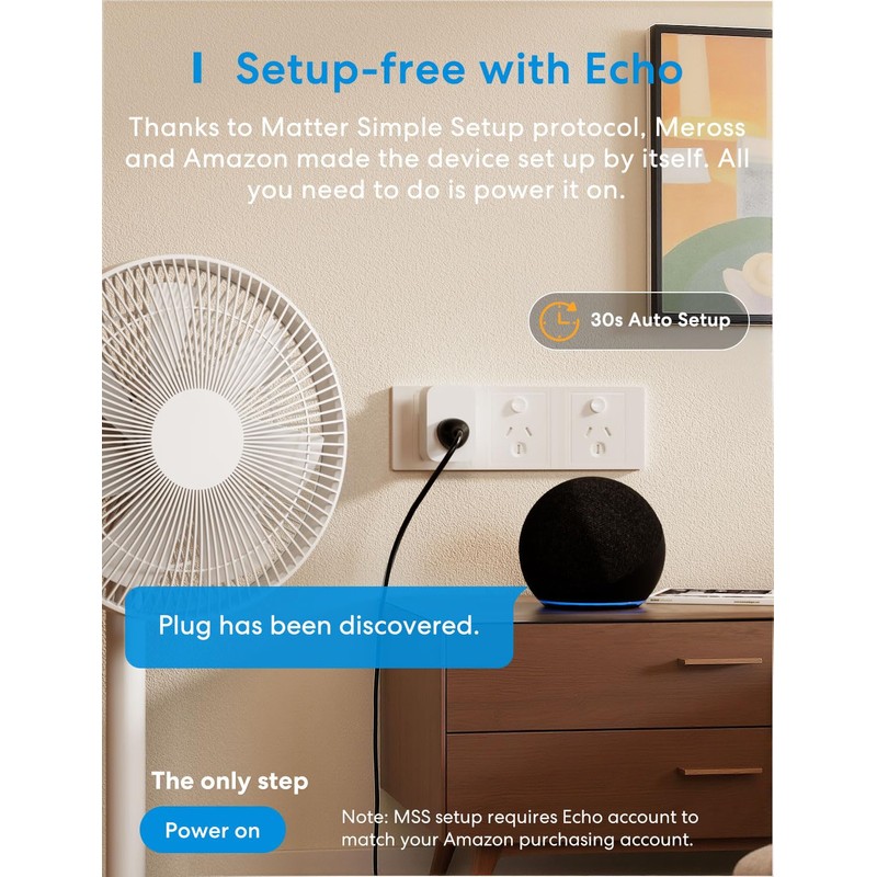 meross Matter Smart Plug Mini, WiFi Outlet with Energy Monitoring