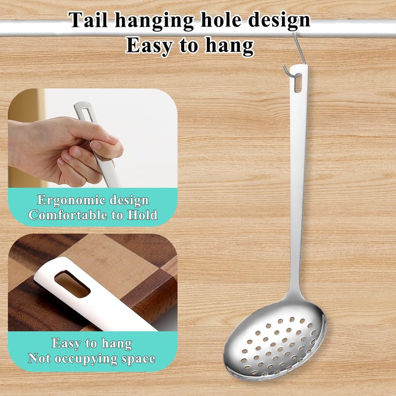 Berglander Kitchen Skimmer Slotted Spoon - Stainless Steel Spider Strainer