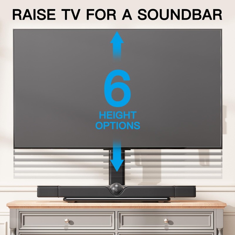 PERLESMITH Universal Swivel TV Stand-Table Top TV Stand for 32-65