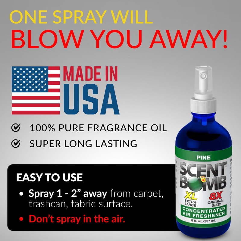 Scent Bomb Pine Air Freshener Spray, Long-Lasting Odor Eliminator for