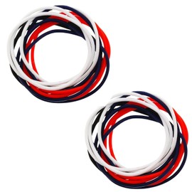 Topkids Accessories 24pc Gummy Bracelets Rubber Bangles Kids Party Bag Favour Fillers Jelly Jewellery Wrist Bands 80s Neon 90s Fancy Dress Fashion Wristbands (Nautical)