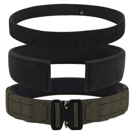 KRYDEX GEAR Tactical Belt 2 Inch with Quick Release Military Heavy Duty Molle Belt Work Belt High Performance Belt for Men (Ranger Green, S)
