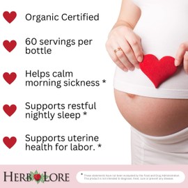 Herb Lore Organic Pregnancy Tea Tincture – Liquid Red Raspberry Leaf Tea for Pregnancy & Postpartum – First Trimester, Labor Prep & Third Trimester Support