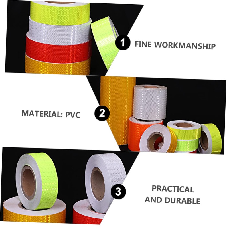 ULTECHNOVO Safety Indicator Neon Fluorescent Reflective Tape Waterproof Security Tape