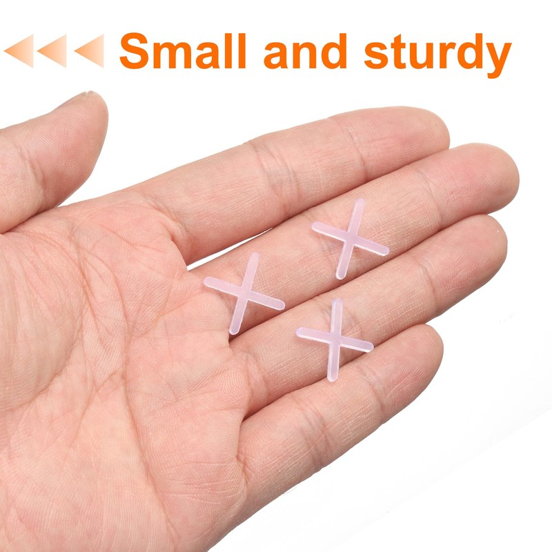 HARFINGTON 100pcs Tile Spacers 2mm Hard Plastic Cross Tiles Leveler