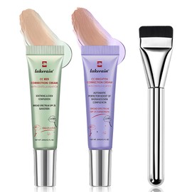 CC Red Correct Creme, CC Dull Correct Creme, mit Foundation Pinsel, CC Cream CC Red Corrector, CC Brighten Correction Cream mit Centella Asiatica, SPF 25, Reduziert Rötungen, gleicht den Hautton aus