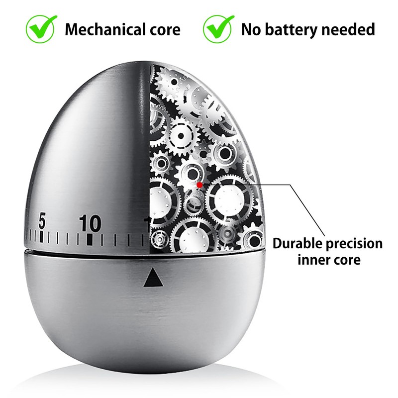 Wetinforu for Egg Timers 60 Minutes Stainless Steel Egg Kitchen