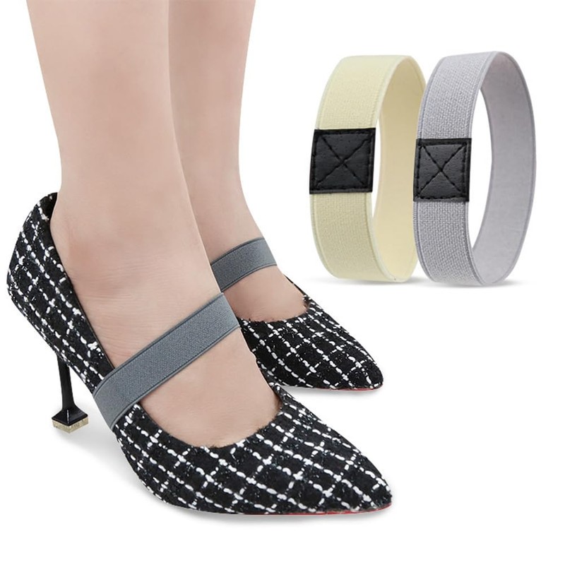 PACKOVE 5 Pairs Shoe Straps Elastic Shoelaces High Heel Removable