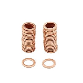 sourcing map Washers Copper Washers Sealing Rings 7 mm Inner Diameter Pack of 40