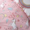 Happy Linen Company Girls Kids Unicorns Rainbows Pink Single Reversible