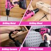 20V Pink Cordless Drill Set - Power Drill/Driver Kit with
