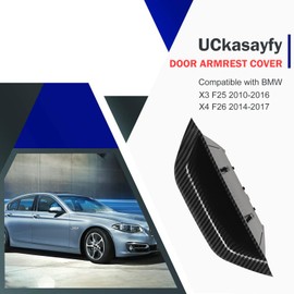 UCkasayfy Door Armrest Cover Compatible with X3 F25 2010-2016, X4 F26 2014-2017, Interior Inner Door Handle Pull Trim(Carbon Fiber)