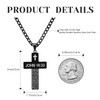Always Remember Black Bible Verse Cross Necklace For Men Christian