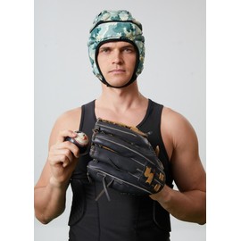 Topeter Flag Football Helmet, Scrum Cap for 7 on 7, Skateboard, Roller Skate, Hockey (Camo)