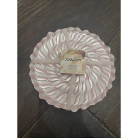 Akcam Pink Candy Swirl 7” Appetizer Plate Set of 4 NEW