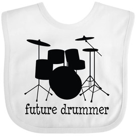 inktastic Future Drummer Baby Bib White E3ed