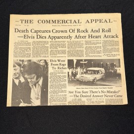 Elvis Presley Death Newspaper The Commercial Appeal Memphis 239