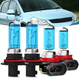 TTDBDAN Halogen Headlights Fit for Suzuki SX4 2007-2013 Headlight Bulbs,9007/HB5 High/Low Beams+ h11 Fog Lights Bright Front Lights,Plug And Play,Pack of 4