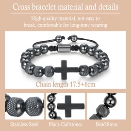 ankbrats Confirmation Gift for Boys-Cross Bracelets Confirmation Gifts for Teenage Boys Son Grandson Brothers Nephew-Religious Faith Christians Gifts Jewellery