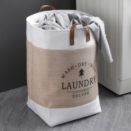 Fabric Storage Basket with Handles Multi-purpose Beige / ONE SIZE 10ea