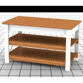 Kitchen Island/Work Station 001 Building Paper Plans/Instruct - 33" x 60"