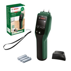 Bosch Moisture Meter UniversalHumid (Precise Results Thanks to Wood Group Selection and LED Traffic Light for Easy Interpretation, in Cardboard Box)
