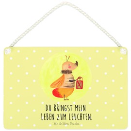 Mr. & Mrs. Panda Deko Schild Glühwürmchen DIN A4 - Geschenk, Gute Laune, Dekoschild, Tiere, Wandschild, Tür Schild, Tiermotive, lustige Sprüche,