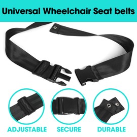 Cinturón de seguridad Ajustable de 2 Puntos para Silla de ruedas, cinturón de seguridad anticaídas para Personas mayores y tamaño Grande, fácil de instalar Fit 34-45 Inch