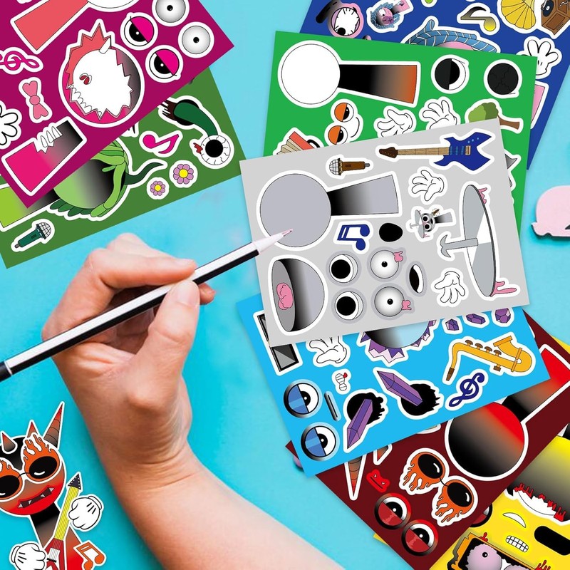 Sprunki Make Your Own Face Stickers for Kids - 24