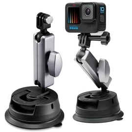Little SyoheCar Windshield Suction Cup Mount,Motorcycle Handle Mount ， Fit for Go Pro Max Mini Hero 12/11/10/9/8/7/6/5 /DJI,Pocket 2、Phone 、Sicam、Inata360 Comaptible Gopro, Canon, Nikon, Sony