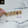 Gold Flower Handmade Nail Tips - Long Round / 골드플라워