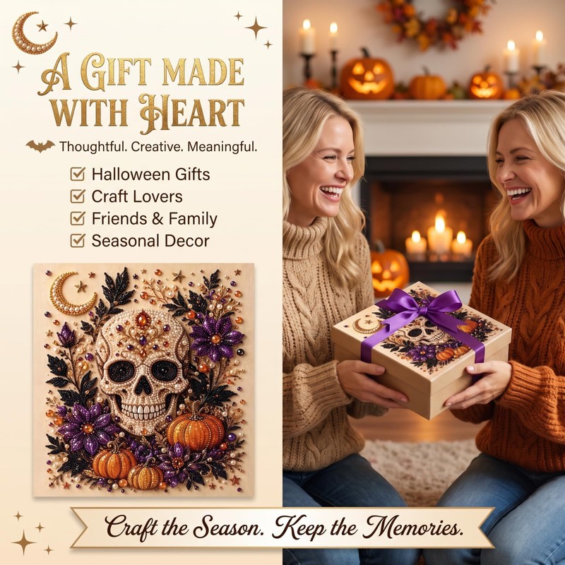 Halloween Pearl Diamond Art DIY Kit,Spooky Pearl Diamond Painting Craft