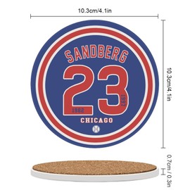 Cub Coasters for Drinks, Chicago Baseball Coasters Set of 4, for Cub Man Cave Home Decor