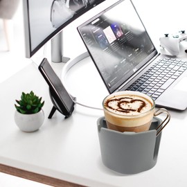 Suction Cup Holder, Removable Anti-Spill Desk Cup Holder Prevent Spilt Drinks Bedside Cup Holder RV and Boat Drink Holder (Gray)