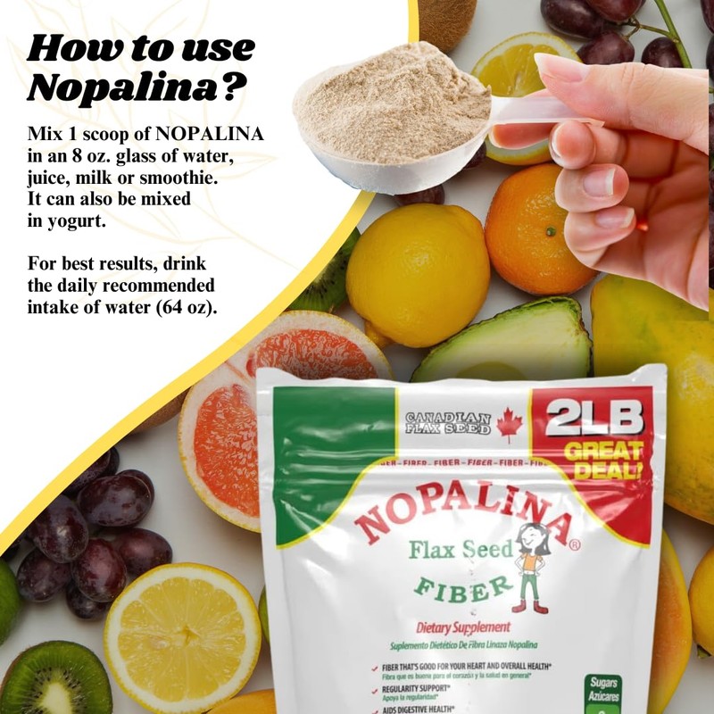 Nopalina Flax Seed Fiber Supplement 2 lb Bag