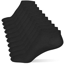 Cozi Foot 10 Pairs Women Ankle Socks Athletic Soft Low Cut Socks (Shoe Size: 5-8, C02-Black)