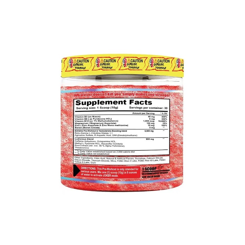 Pre Entreno Terror Labz Joker Extreme 300g 30 Servicios Sabor