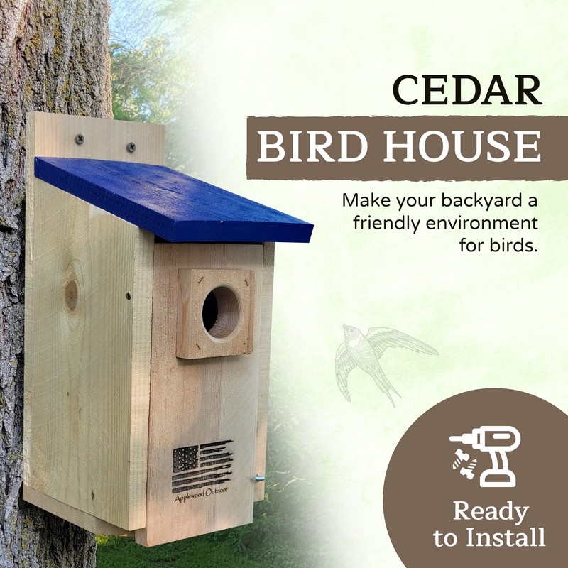 Made in USA,Premium Rustic Cedar Bird Houses,Durable Bird Houses for
