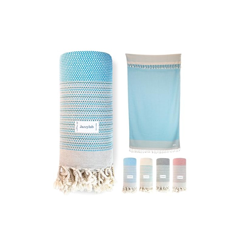 jazzylab Eboard Peshtemal Hammam Towel, 100% Cotton with Fine, Small